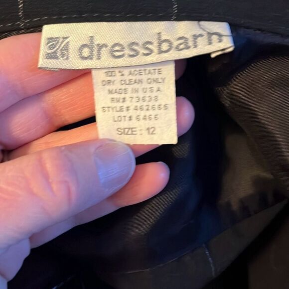 Dressbarn size 12 black with white‎ pinstripes button down blouse - 2590 - Picture 3 of 3